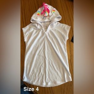 Unicorn hooded swim coverup
